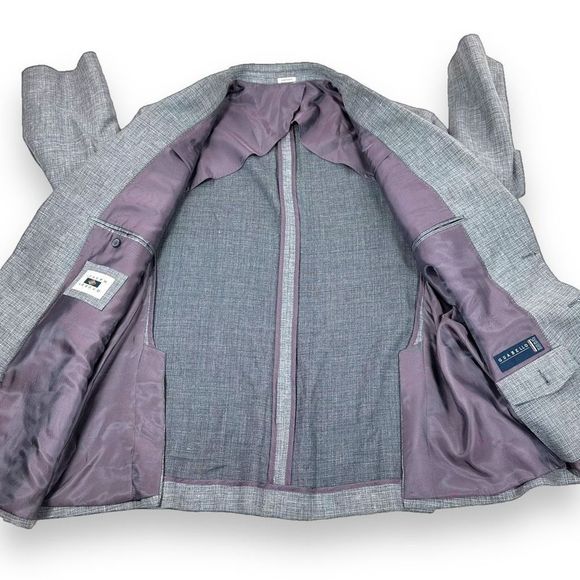 Joseph Abboud Sport Coat Mens 52R Gray Wool Linen Blazer - Picture 6 of 13